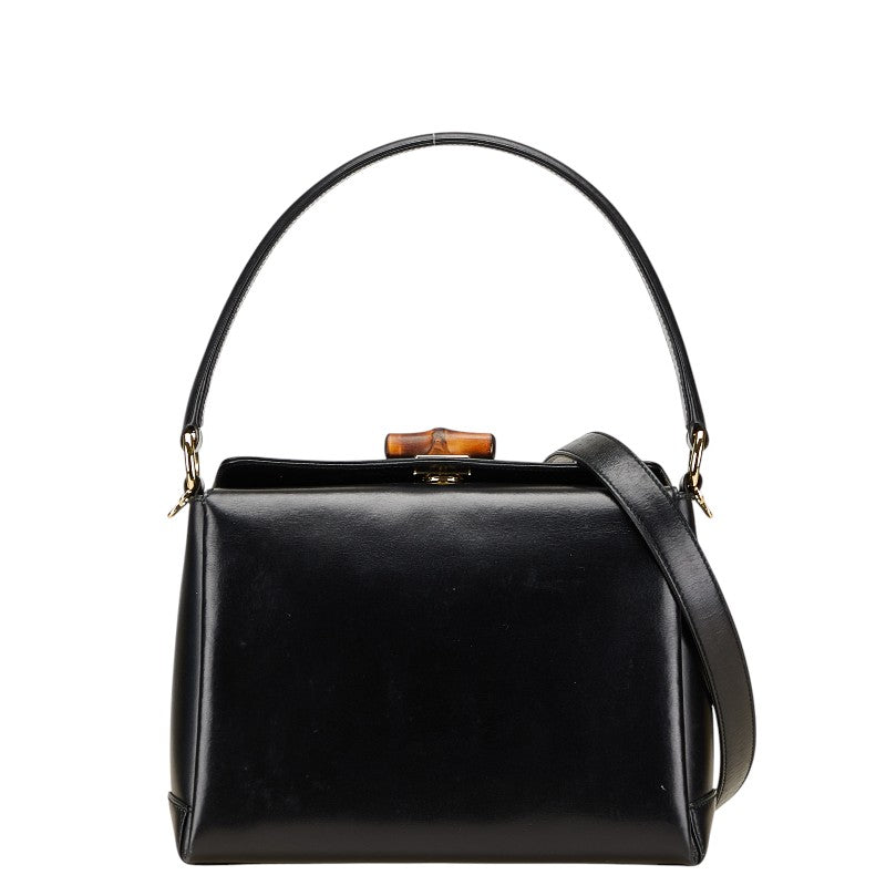 グッチ バンブー ハンドバッグ ショルダーバッグ 2WAY 000 406 0175 ブラック レザー レディース GUCCI 【中古】