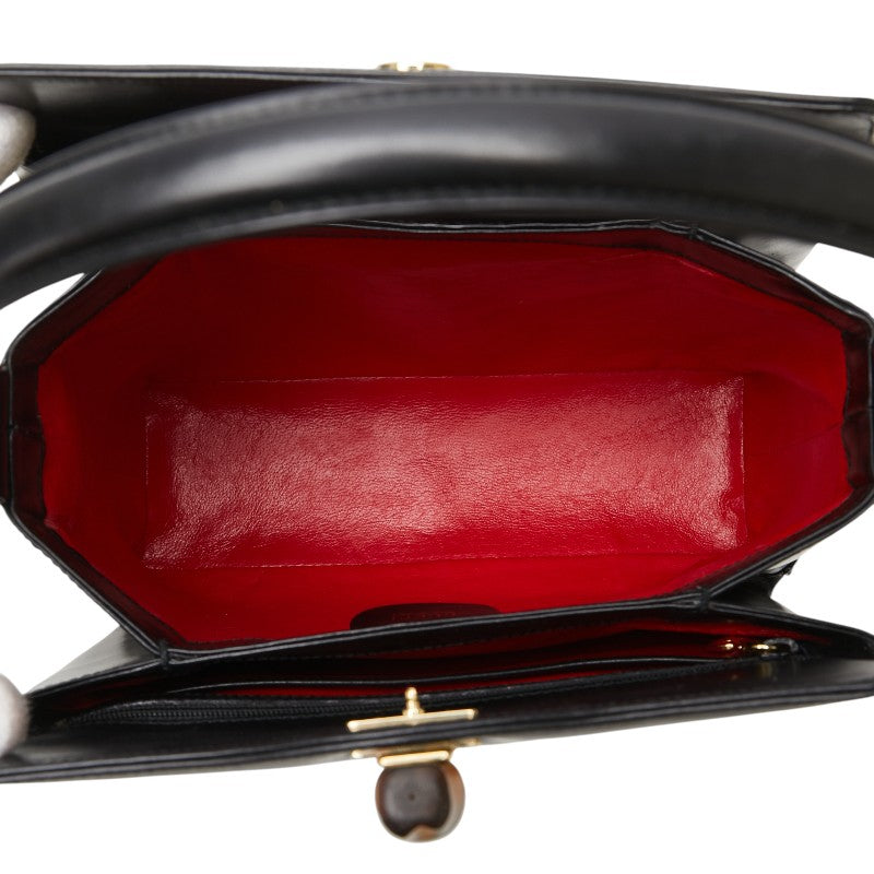 グッチ バンブー ハンドバッグ ショルダーバッグ 2WAY 000 406 0175 ブラック レザー レディース GUCCI 【中古】