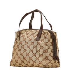 グッチ GGキャンバス ハンドバッグ 124542 ベージュ ブラウン キャンバス レザー レディース GUCCI 【中古】