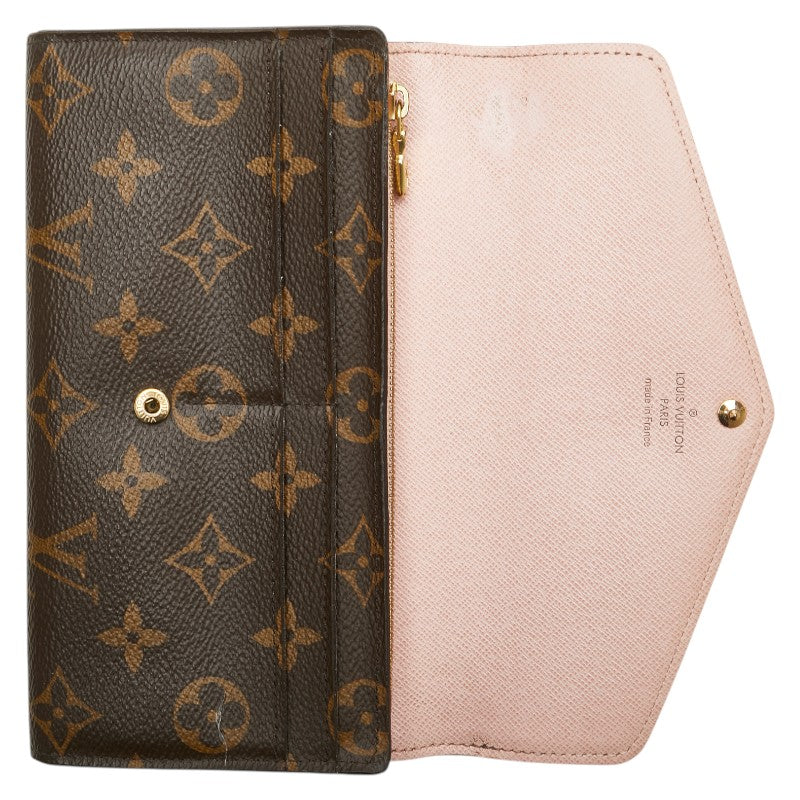 ルイ ヴィトン モノグラム ポルトフォイユ サラ 長財布 M62235 ローズ バレリーヌ ブラウン PVC レディース LOUIS VUITTON 【中古】