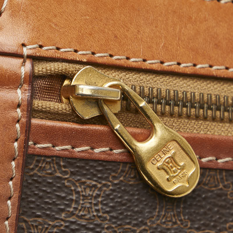 セリーヌ マカダム クラッチバッグ セカンドバッグ ブラウン PVC レザー レディース CELINE 【中古】