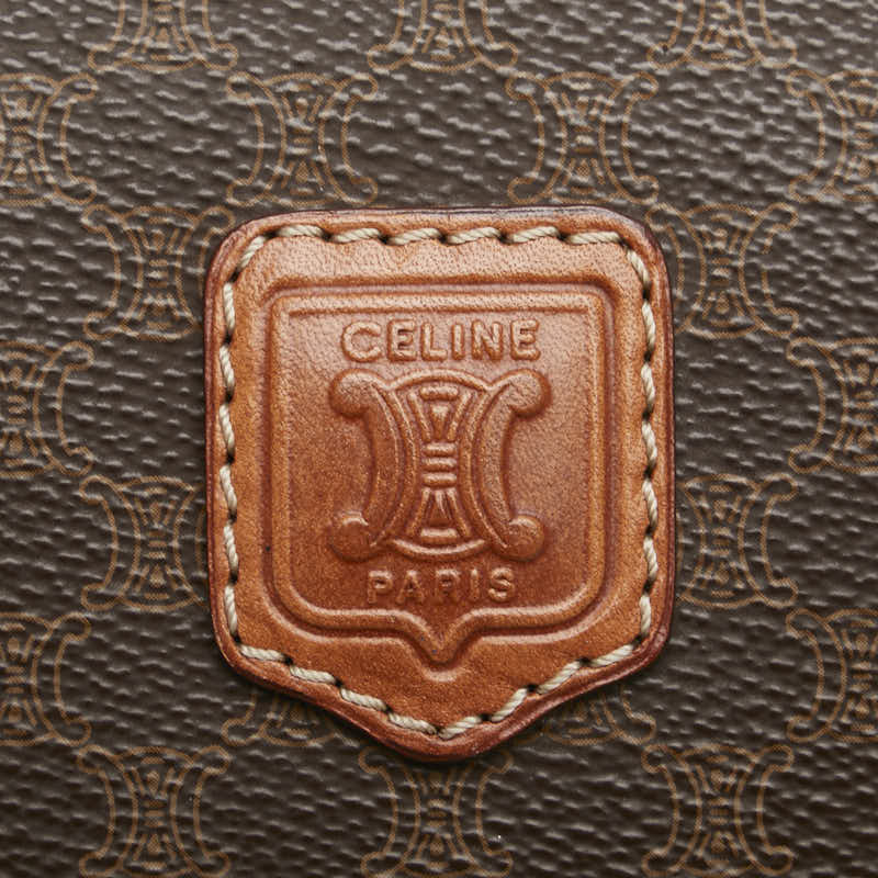 セリーヌ マカダム クラッチバッグ セカンドバッグ ブラウン PVC レザー レディース CELINE 【中古】