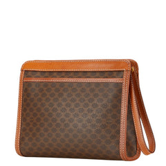セリーヌ マカダム クラッチバッグ セカンドバッグ ブラウン PVC レザー レディース CELINE 【中古】