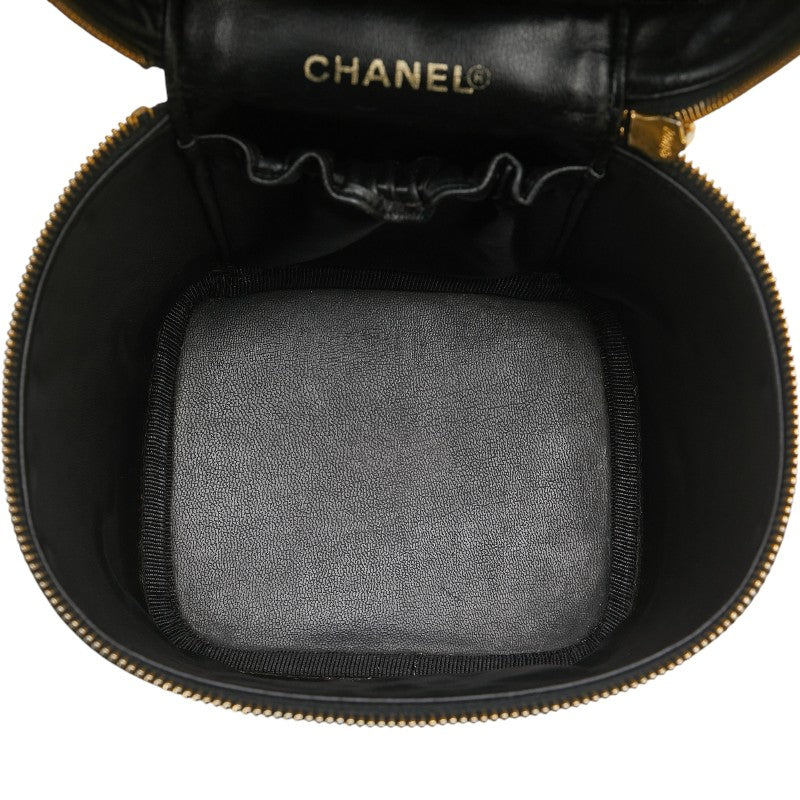 シャネル ココマーク バニティバッグ 化粧ポーチ ブラック キャビアスキン レディース CHANEL 【中古】