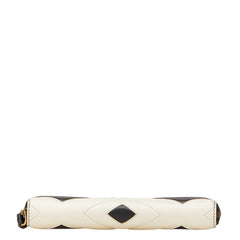 グッチ GGマーモント ハート キルティング ラウンドファスナー 長財布 443123 ホワイト ブラック レザー レディース GUCCI 【中古】