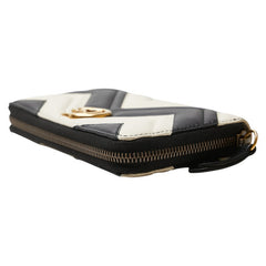 グッチ GGマーモント ハート キルティング ラウンドファスナー 長財布 443123 ホワイト ブラック レザー レディース GUCCI 【中古】