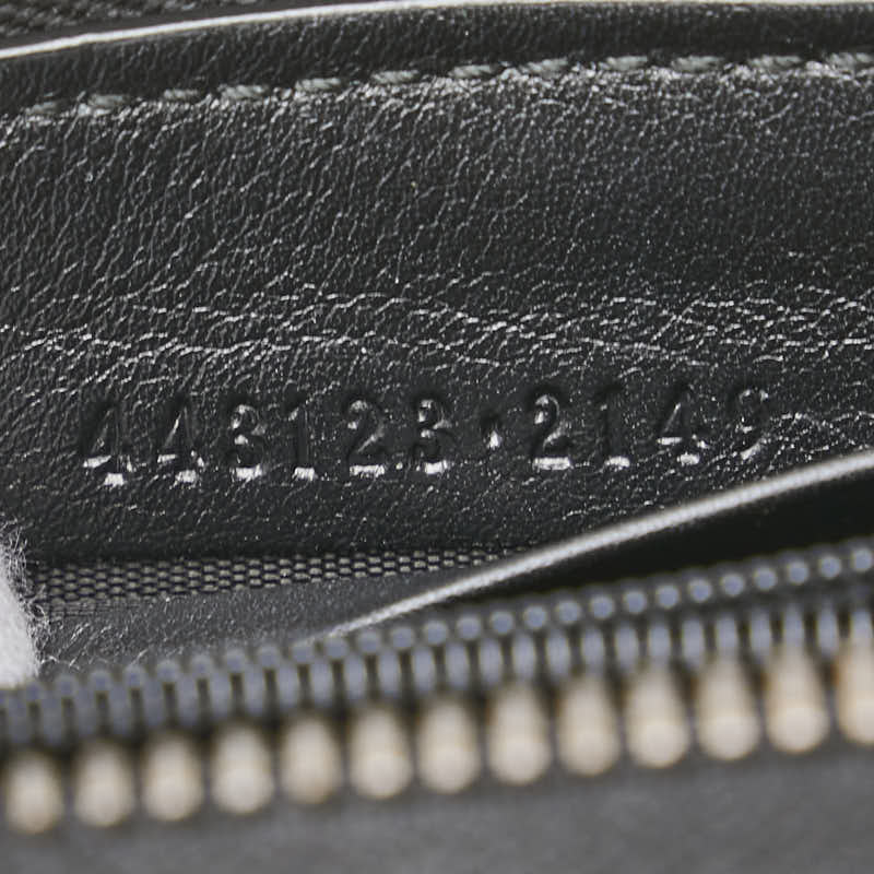 グッチ GGマーモント ハート キルティング ラウンドファスナー 長財布 443123 ホワイト ブラック レザー レディース GUCCI 【中古】