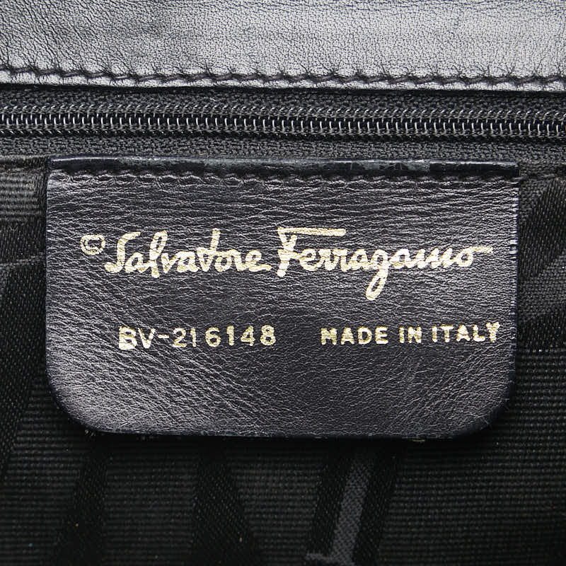 サルヴァトーレフェラガモ ガンチーニ リュック バックパック BV-216148 ブラック レザー レディース Salvatore Ferragamo 【中古】