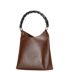 グッチ バンブー ハンドバッグ 001 1880 ブラウン ブラック レザー レディース GUCCI 【中古】