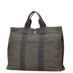 エルメス エールラインMM トートバッグ グレー キャンバス レディース HERMES 【中古】