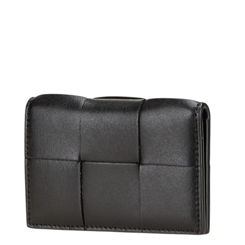 ボッテガヴェネタ マキシイントレチャート カセット カードケース パスケース ブラック レザー レディース BOTTEGAVENETA 【中古】