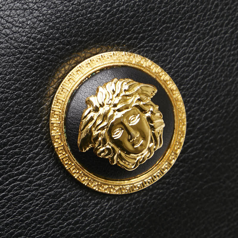 ヴェルサーチェ メデューサ クラッチバッグ セカンドバッグ ブラック レザー レディース VERSACE 【中古】