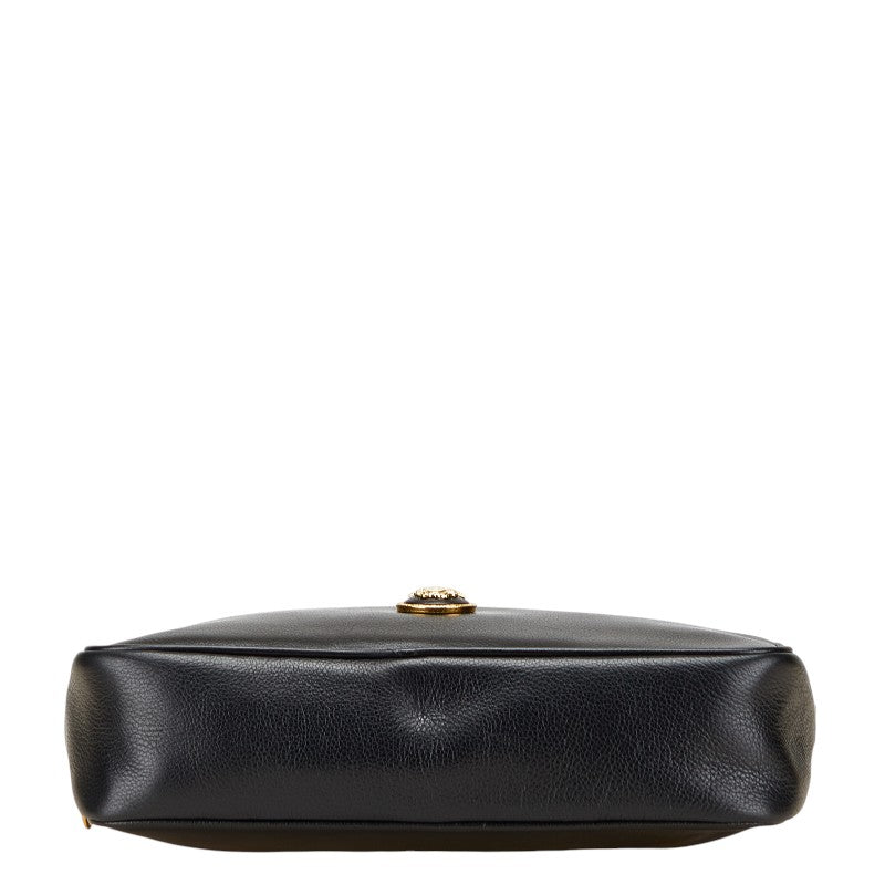 ヴェルサーチェ メデューサ クラッチバッグ セカンドバッグ ブラック レザー レディース VERSACE 【中古】