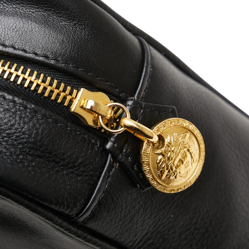ヴェルサーチェ メデューサ クラッチバッグ セカンドバッグ ブラック レザー レディース VERSACE 【中古】