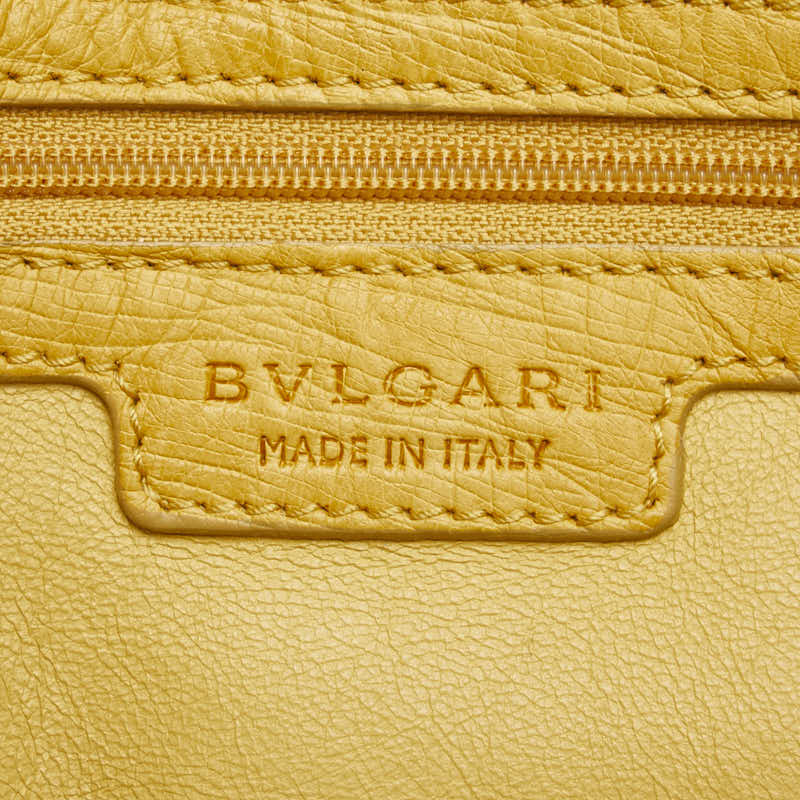 ブルガリ オーストリッチ ハンドバッグ イエロー レザー レディース BVLGARI 【中古】