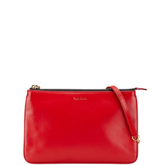 ポールスミス チェーン ショルダーバッグ レッド レザー レディース 【中古】