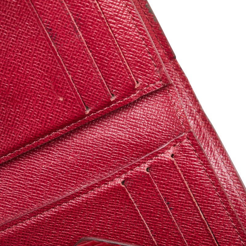 ルイ ヴィトン エピ ポルトフォイユ ヴィクトリーヌ 長財布 M62171 フューシャ レッド レザー レディース LOUIS VUITTON 【中古】