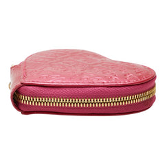 フォリフォリ ハート コインケース ピンク エナメル レザー レディース Folli Follie 【中古】