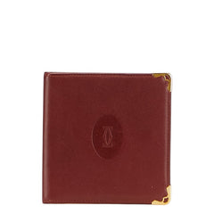 カルティエ マストライン 二つ折り財布 ワインレッド ボルドー レザー レディース CARTIER 【中古】