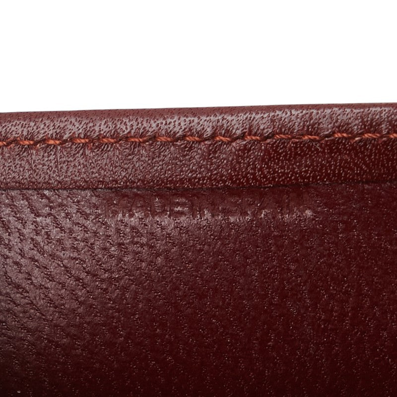 カルティエ マストライン 二つ折り財布 ワインレッド ボルドー レザー レディース CARTIER 【中古】