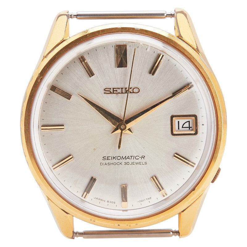 セイコー セイコーマチックR 30石 腕時計 8305-0020 自動巻き ゴールド文字盤 メッキ レディース SEIKO 【中古】