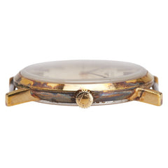 ロンジン ラウンド 腕時計 L847.3 手巻き ゴールド文字盤 ステンレススチール メッキ レディース LONGINES 【中古】