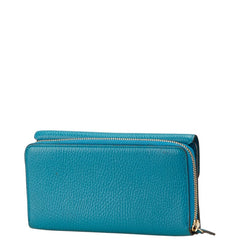 グッチ インターロッキングG 長財布 449397 ターコイズブルー レザー レディース GUCCI 【中古】