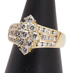 K18YG イエローゴールド ダイヤ1.37ct リング 指輪 レディース 11号 【中古】