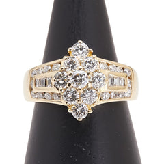 K18YG イエローゴールド ダイヤ1.37ct リング 指輪 レディース 11号 【中古】