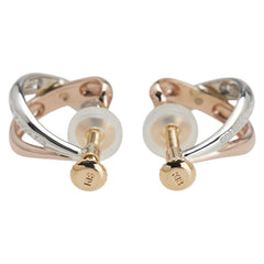 ヴァンドーム K18YG イエローゴールド K18PG ピンクゴールド Pt900 プラチナ コンビ ダイヤ スリーカラー イヤリング レディース VANDOME 【中古】