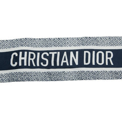 ディオール ミッツァ スカーフ ホワイト ネイビー シルク レディース Dior 【中古】
