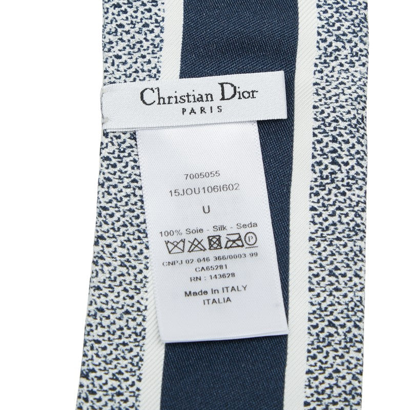 ディオール ミッツァ スカーフ ホワイト ネイビー シルク レディース Dior 【中古】