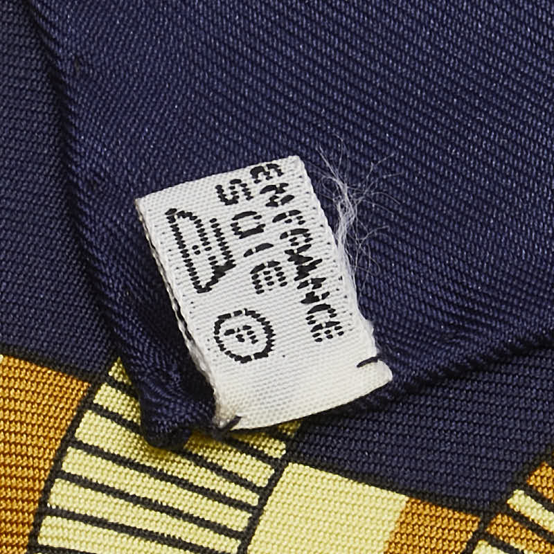エルメス カレ90 Eperon d'or 黄金の拍車 スカーフ ネイビー レッド マルチカラー シルク レディース HERMES 【中古】