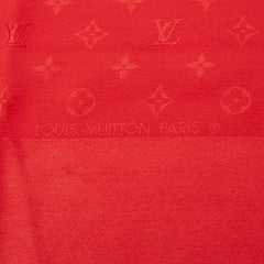 ルイ ヴィトン モノグラム カレ モナコ スカーフ M72346 レッド シルク レディース LOUIS VUITTON 【中古】