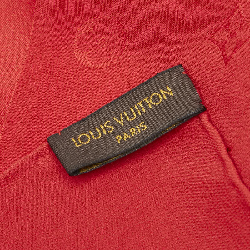 ルイ ヴィトン モノグラム カレ モナコ スカーフ M72346 レッド シルク レディース LOUIS VUITTON 【中古】