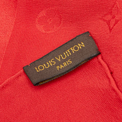 ルイ ヴィトン モノグラム カレ モナコ スカーフ M72346 レッド シルク レディース LOUIS VUITTON 【中古】