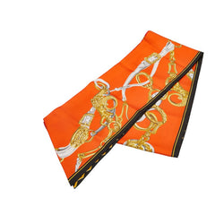 エルメス マキシツイリー BRIDES de GALA par スカーフ オレンジ マルチカラー シルク レディース HERMES 【中古】