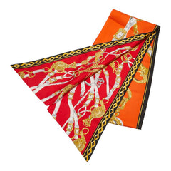 エルメス マキシツイリー BRIDES de GALA par スカーフ オレンジ マルチカラー シルク レディース HERMES 【中古】