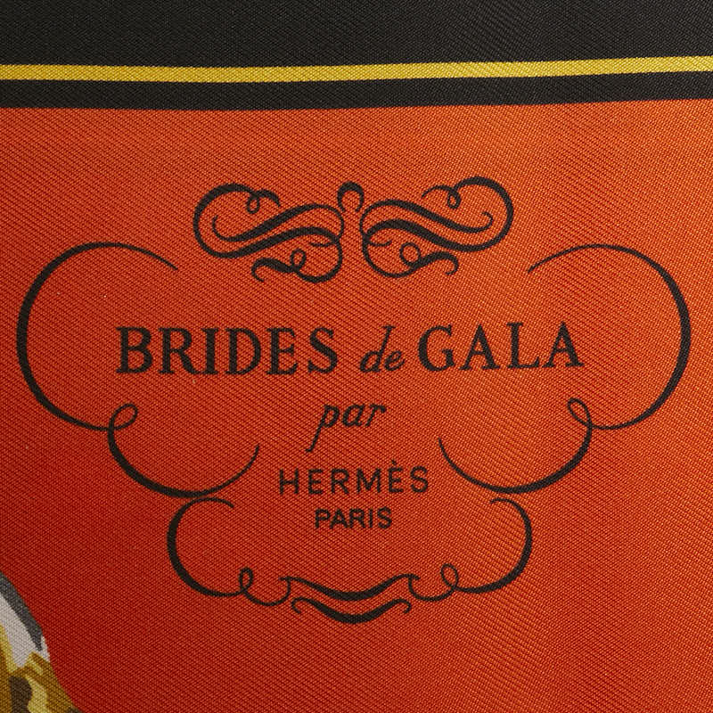 エルメス マキシツイリー BRIDES de GALA par スカーフ オレンジ マルチカラー シルク レディース HERMES 【中古】
