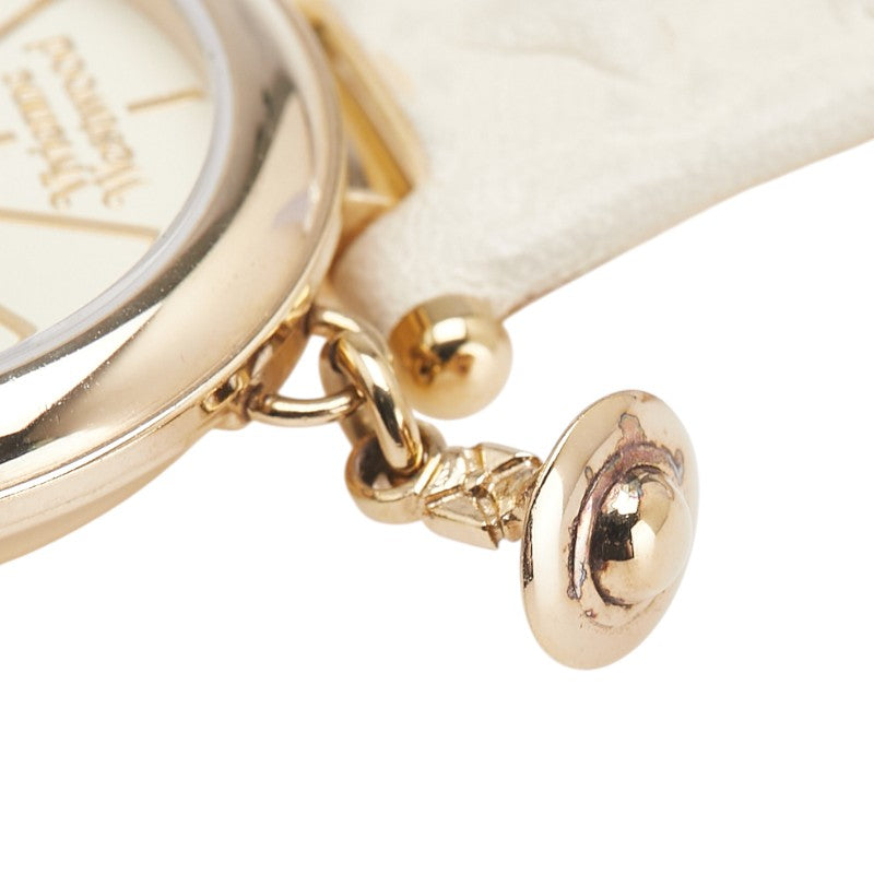 ヴィヴィアンウエストウッド オーブ 腕時計 クオーツ ベージュ文字盤 ステンレススチール レザー レディース Vivienne Westwood 【中古】