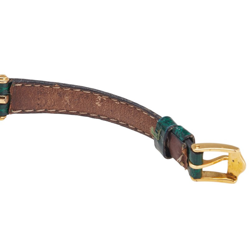 グッチ 腕時計 クオーツ ブラック文字盤 ステンレススチール レザー レディース GUCCI 【中古】