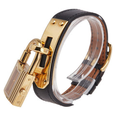 エルメス ケリーウォッチ 腕時計 クオーツ ゴールド文字盤 ステンレススチール レザー レディース HERMES 【中古】