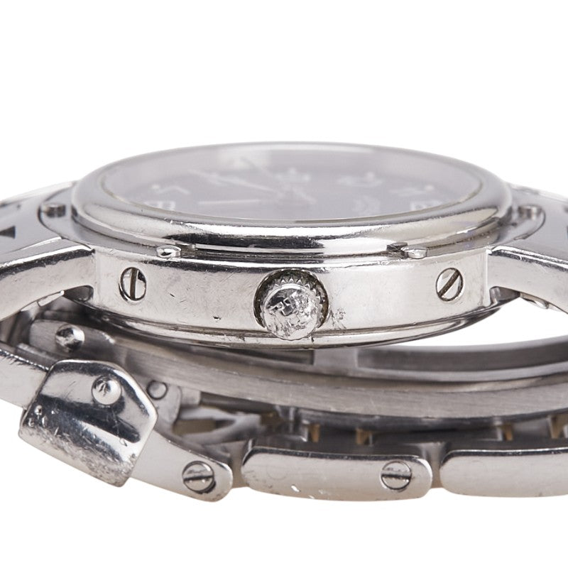 エルメス クリッパー 腕時計 CL4.210 クオーツ ネイビー文字盤 ステンレススチール レディース HERMES 【中古】