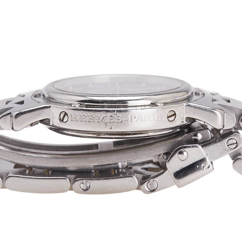 エルメス クリッパー 腕時計 CL4.210 クオーツ ネイビー文字盤 ステンレススチール レディース HERMES 【中古】
