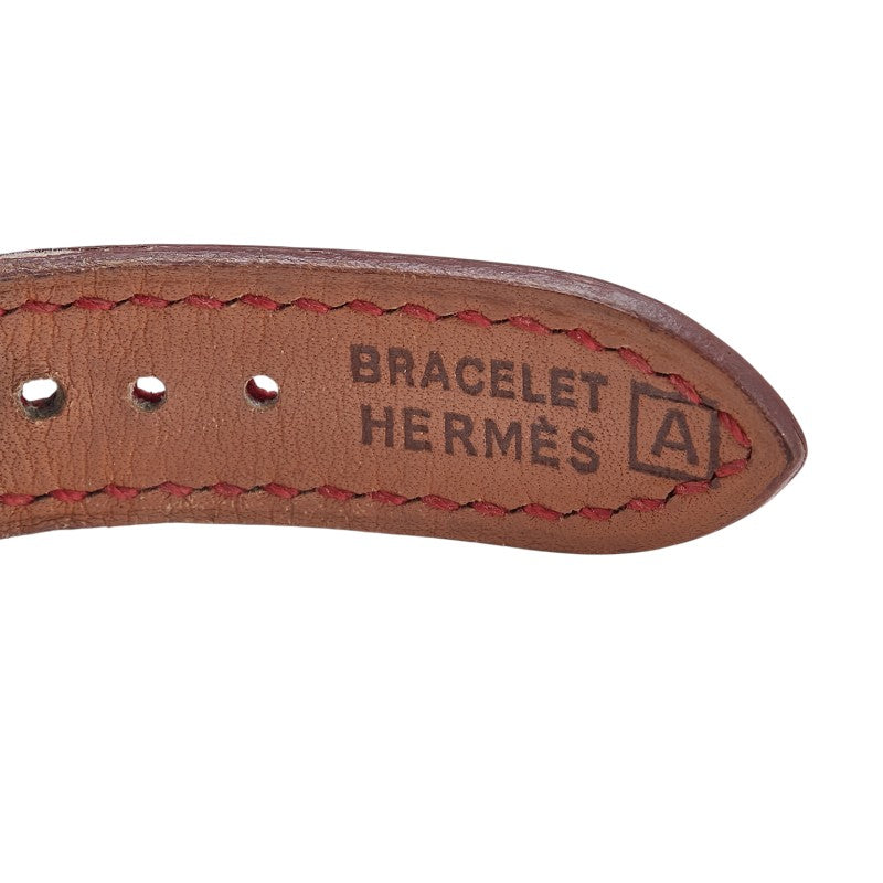 エルメス Hウォッチ 腕時計 HH1.201 クオーツ シルバー文字盤 ステンレススチール レザー レディース HERMES 【中古】