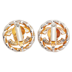 シャネル ココマーク ラインストーン ラウンド イヤリング シルバー ゴールド メタル メッキ レディース CHANEL 【中古】