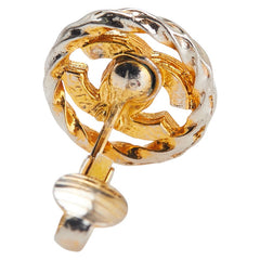 シャネル ココマーク ラインストーン ラウンド イヤリング シルバー ゴールド メタル メッキ レディース CHANEL 【中古】