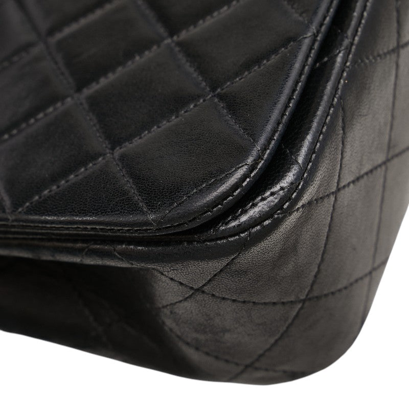 シャネル ココマーク マトラッセ 斜め掛け チェーン ショルダーバッグ ブラック ラムスキン レディース CHANEL 【中古】