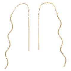 K18YG イエローゴールド キャッチレス スイング ピアス レディース 【中古】