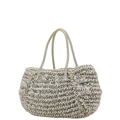 アンテプリマ カリーナ ワイヤーバッグ ハート ビジュー ハンドバッグ トートバッグ グレー ビニール サテン レディース ANTEPRIMA 【中古】